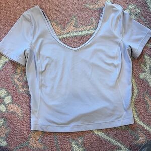 Lululemon Women's Light Blue V-Neck Top